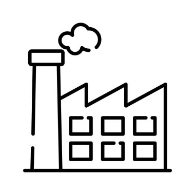 Manufacturing Plant, building with chimney showing concept icon of power plant or industry vector