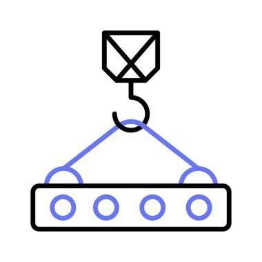 İnşaat vincinin iyi tasarlanmış bir simgesi, vinç prim kullanımı için bağlanıyor