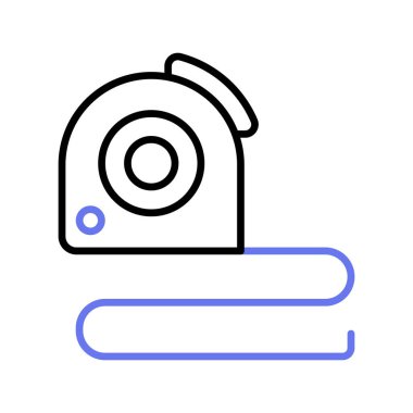 Ölçüm mezurası vektör tasarımı, ölçüm aracı, inç mezura simgesi