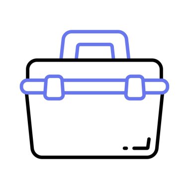 Moda tasarım tarzında şaşırtıcı bir araç kutusu simgesi