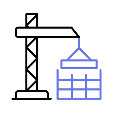 İnşaat vincinin iyi tasarlanmış bir simgesi, vinç prim kullanımı için bağlanıyor