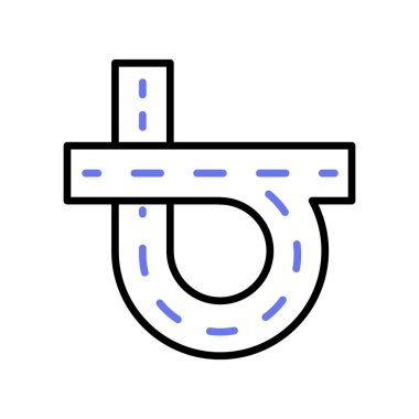 Yol vektör tasarımı beyaz arkaplanda izole edildi