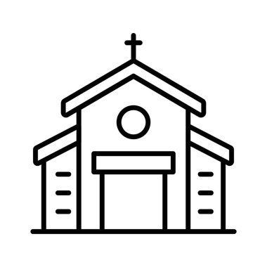 Bir katedral binası, Hıristiyan düğün evi, kilise düzenlenebilir vektörü.