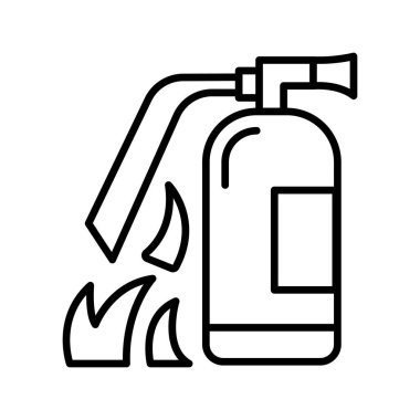 İtfaiyeci aygıtı, beyaz arka planda izole edilmiş yangın söndürücünün trend vektörü