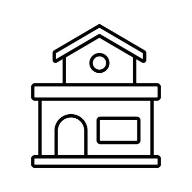 Beyaz arkaplanda izole edilmiş ev inşa vektör tasarımı