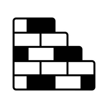 Beyaz arkaplanda izole edilmiş düzenlenebilir tuğla duvar simgesi