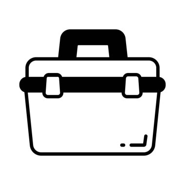 Moda tasarım tarzında şaşırtıcı bir araç kutusu simgesi