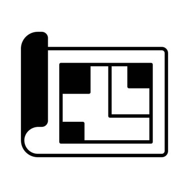 Mimari planın güzel ikonu, ev planının modaya uygun simgesi