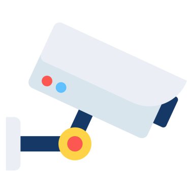 Güvenlik kamerası simgesi olan CCTV 'nin bu premium düz vektörünü indir