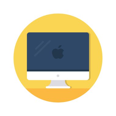 Lcd izleyicisinin düz biçimli simgesi, vektör kullanmaya hazır