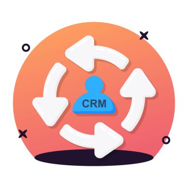 Beyaz arkaplanda izole edilmiş müşteri ilişkileri düz vektör tasarımı