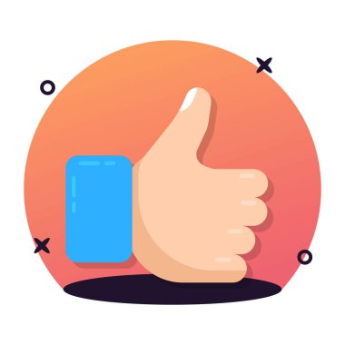 İyi hazırlanmış düz başparmak ikonu gibi kavramları gösteren