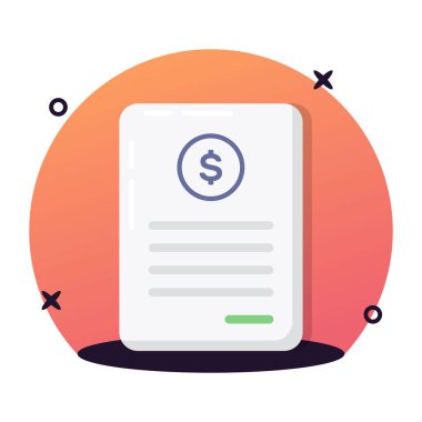 Yaratıcı olarak hazırlanmış bu fatura simgesini düz bir şekilde tut, vektör kullanmaya hazır