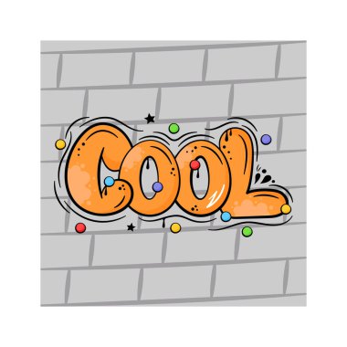 Modern tarzda havalı tipografi vektör tasarımı, beyaz arkaplanda izole