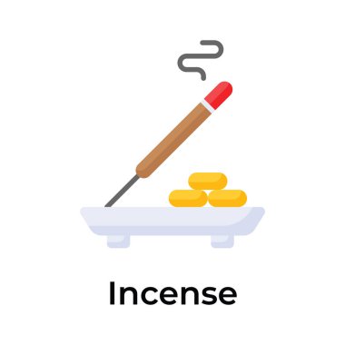 İyi tasarlanmış tütsü, beyaz arkaplanda izole edilmiş bir vektör.