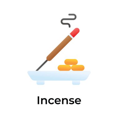 İyi tasarlanmış tütsü, beyaz arkaplanda izole edilmiş bir vektör.