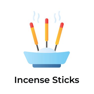 Yaratıcı olarak tasarlanmış tütsü çubukları vektörünü beyaz arkaplanda izole eder