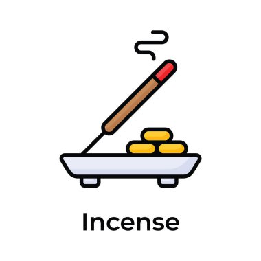 İyi tasarlanmış tütsü, beyaz arkaplanda izole edilmiş bir vektör.