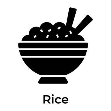 Çubuklu Çin pilavı. Kurgulanabilir pirinç kasesi.