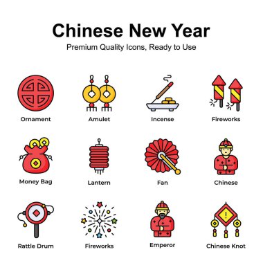 Web sitelerinde ve mobil uygulamalarda kullanılmaya hazır bu muhteşem ve benzersiz Çin yılbaşı simgesini yakalayın