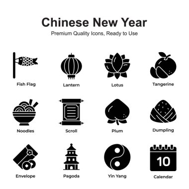 Bu güzel dizayn edilmiş Çin yeni yıl ikonlarını alın.