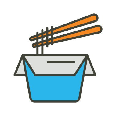 Paket erişte ikonu tasarımı beyaz arkaplanda izole edildi