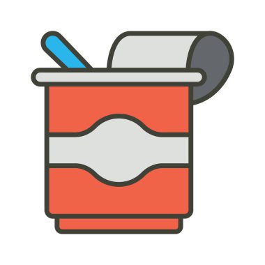 Konserve yiyecek ikonunun düz tasarımı, korunmuş gıda vektörü