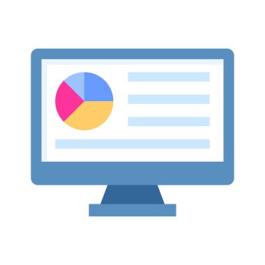 Çevrimiçi analizlerin bu inanılmaz simgesini modern düz stilde elde edin