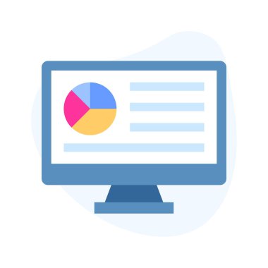 Çevrimiçi analizlerin bu inanılmaz simgesini modern düz stilde elde edin