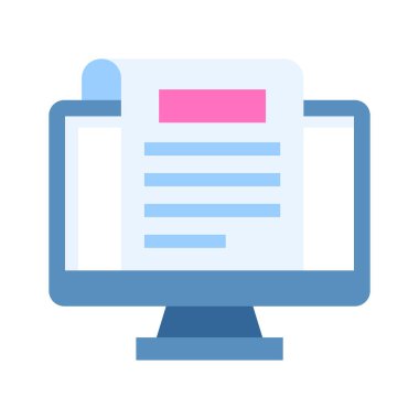 Çevrimiçi blog yazma düz simgesi modern stilde