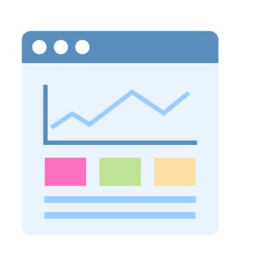 Beyaz arkaplanda izole edilmiş modaya uygun bir web analiz simgesi