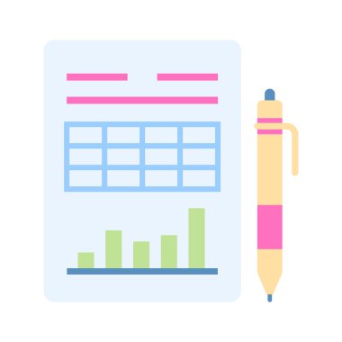 Bu özenle hazırlanmış iş raporu ikonunu, analitik rapor vektörünü kontrol et