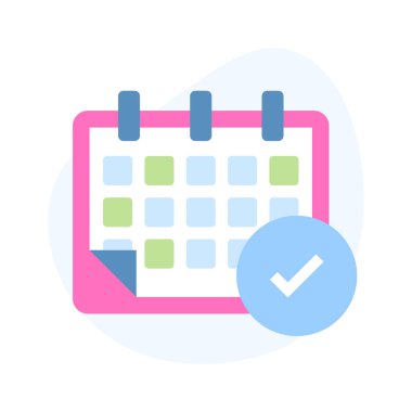 Takvimin iyi tasarlanmış düz simgesi, premium kalite vektör