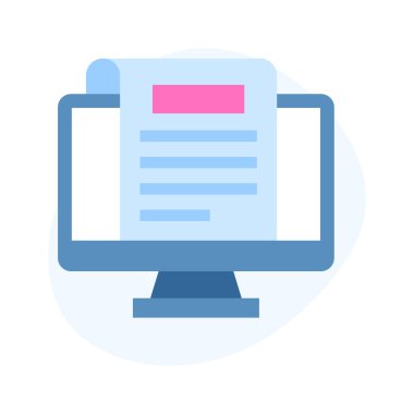 Çevrimiçi blog yazma düz simgesi modern stilde