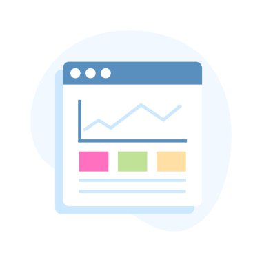 Beyaz arkaplanda izole edilmiş modaya uygun bir web analiz simgesi
