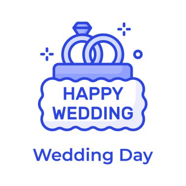 Şu harika mutlu düğün ikonuna bir bakın, düzenlenebilir vektör.