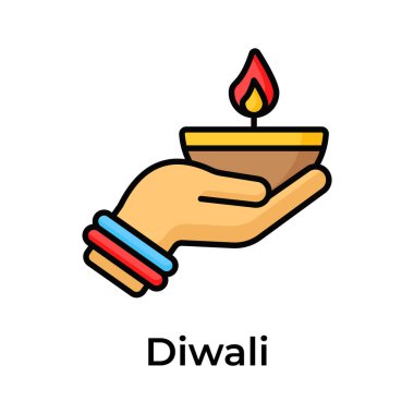 Diwali dekorasyonu, modern tasarım tarzında güzel dizayn edilmiş bir gaz lambası.