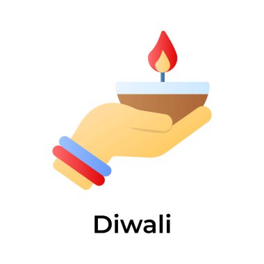 Diwali dekorasyonu, modern tasarım tarzında güzel dizayn edilmiş bir gaz lambası.
