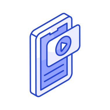 Modern tarzda mobil pazarlamanın inanılmaz bir izometrik simgesi