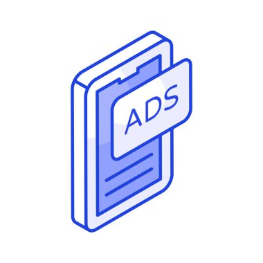 Mobil pazarlamanın bu inanılmaz izometrik ikonuna, mobil reklamların vektör tasarımına el atın.