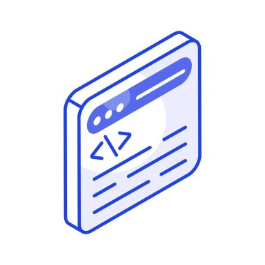 Web sitesi geliştirme ve programlama vektörünün iyi tasarlanmış izometrik simgesi