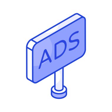 Reklam panosu izometrik vektör tasarımı premium indirmeye hazır