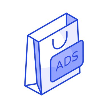 Şu inanılmaz alışveriş torbası izometrik vektör tasarımına bir bakın.