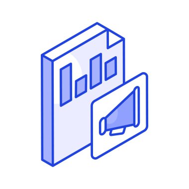 Yaratıcı olarak tasarlanmış pazarlama analizi izometrik vektör tasarımı