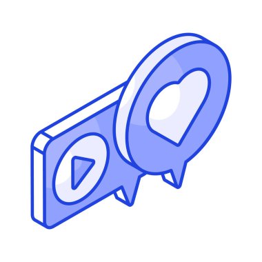 Video iletisi, görüntülü konuşma izometrik simgesi modayı takip eder