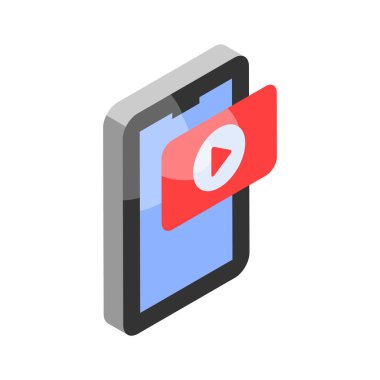 Modern tarzda mobil pazarlamanın inanılmaz bir izometrik simgesi