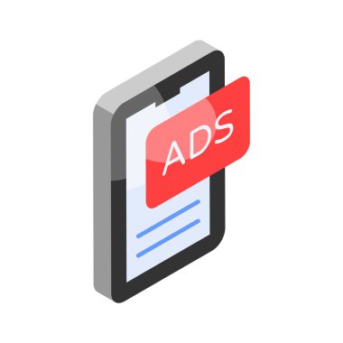 Mobil pazarlamanın bu inanılmaz izometrik ikonuna, mobil reklamların vektör tasarımına el atın.