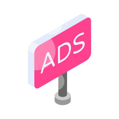 Reklam panosu izometrik vektör tasarımı premium indirmeye hazır