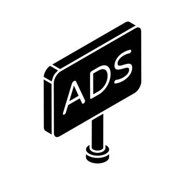 Reklam panosu izometrik vektör tasarımı premium indirmeye hazır