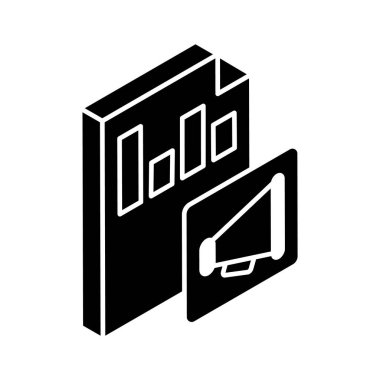 Yaratıcı olarak tasarlanmış pazarlama analizi izometrik vektör tasarımı